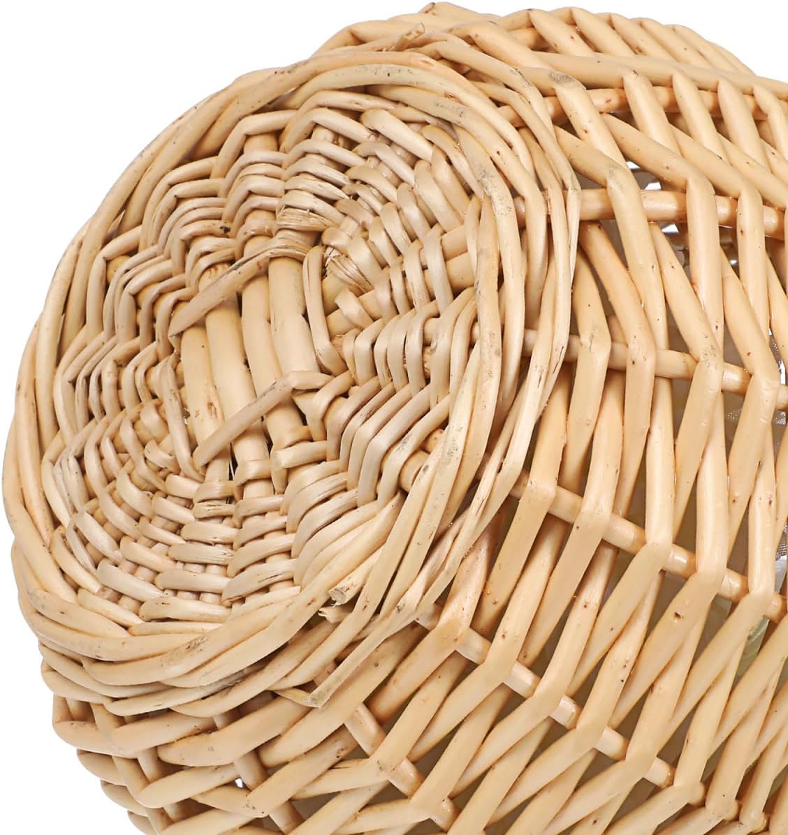 Round Hanging Woven Basket with Faux Leather Strap β Wall Mounted Rattan-Style Ball Storage Basket for Home Decor, Weddings, and Holidays