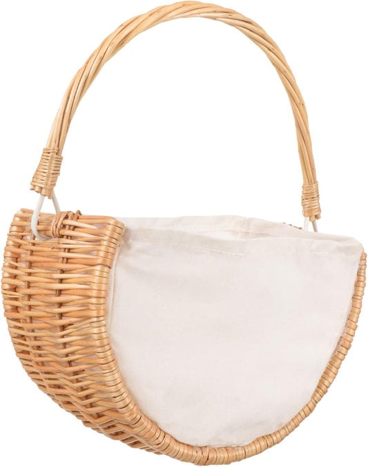 Elegant woven flower basket handheld decorative basket suitable for wedding party home decoration floral centerpiece multifunctional storage