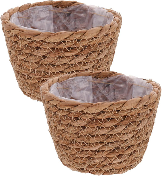 Natural Seagrass Mini Round Basket – Handwoven Storage Container for Desk, Vanity, or Decorative Use (13cm Diameter)