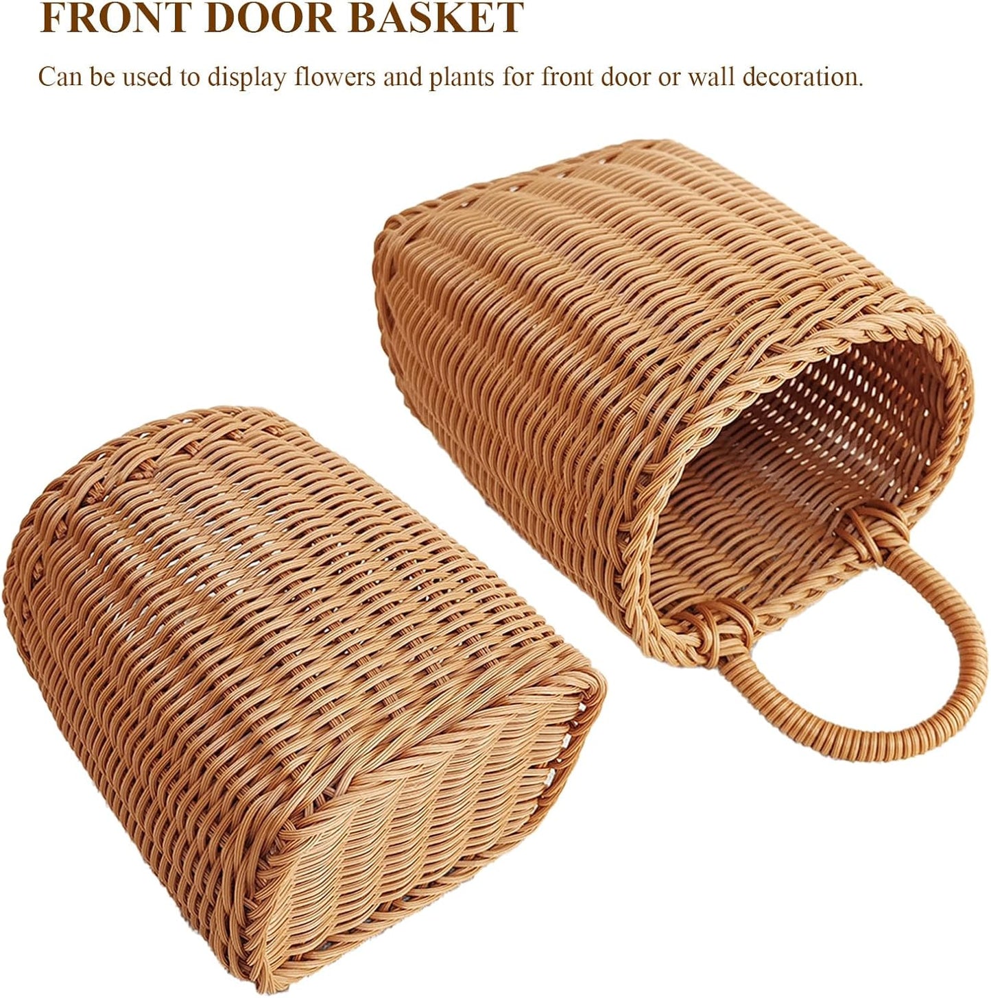 Wall Hanging Rattan-Style Storage Basket – Handwoven Decorative Wicker Wall Organizer for Home, Kitchen, Bathroom & Entryway